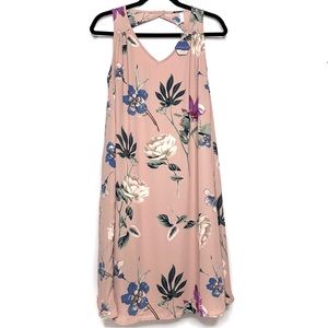 PinkBlush Pink Floral Dress Vneck Open Back Maternity Size Small